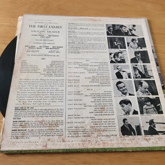 BOB BOOKER EARLE DOUD The First Family LP Vinyl 1962 Cadence Record CLP 3060 LP9 - Picture 2 of 9